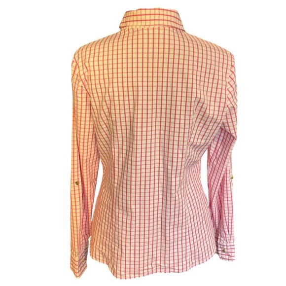 Zac and Rachel Pink and White Check Casual Button Down Size Large - Picture 4 of 9
